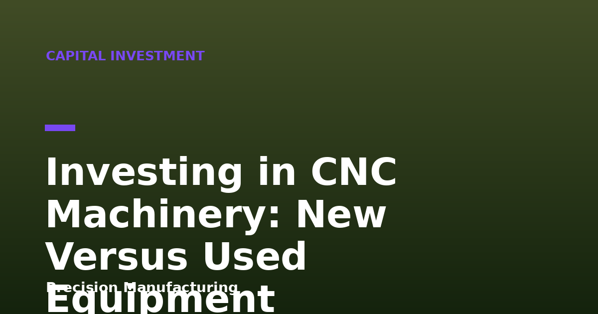 Investing in CNC Machinery: New Versus Used Equipment